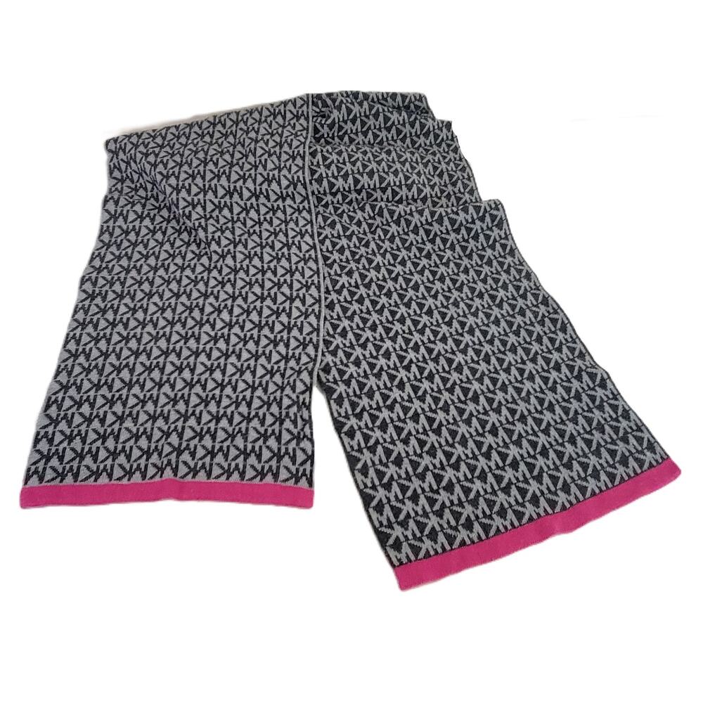 Michael Kors Logo Scarf Gray‎ and Pink